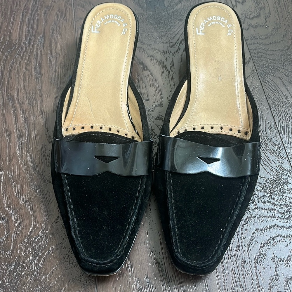 Fieramosca & co black suede mules 7.5
